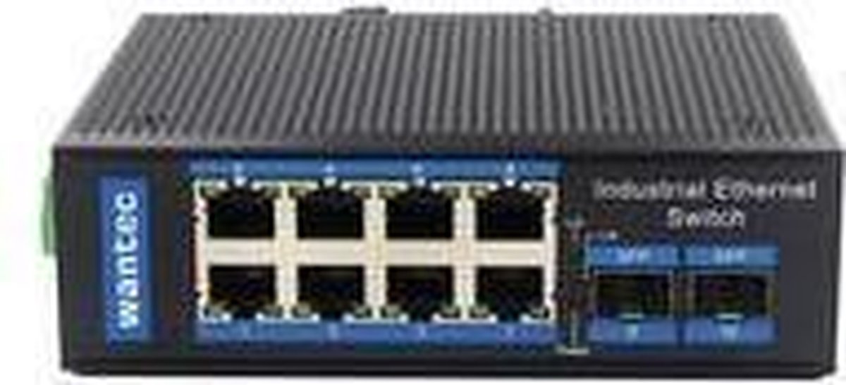 wantec wantec Ind. PoE Fiber Eth. Switch für Hutschiene 8 Port+2 SFP