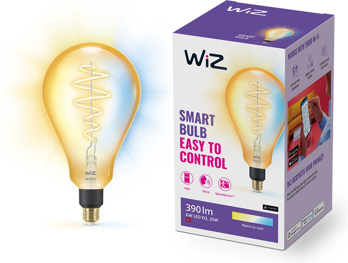 Signify WiZ Filament 40W E27 XL-Standardform Amber Einzelpack
