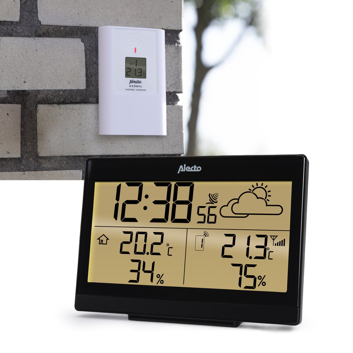 Alecto ALECTO WS-2300 Wetterstation mit Außensensor, schwarz