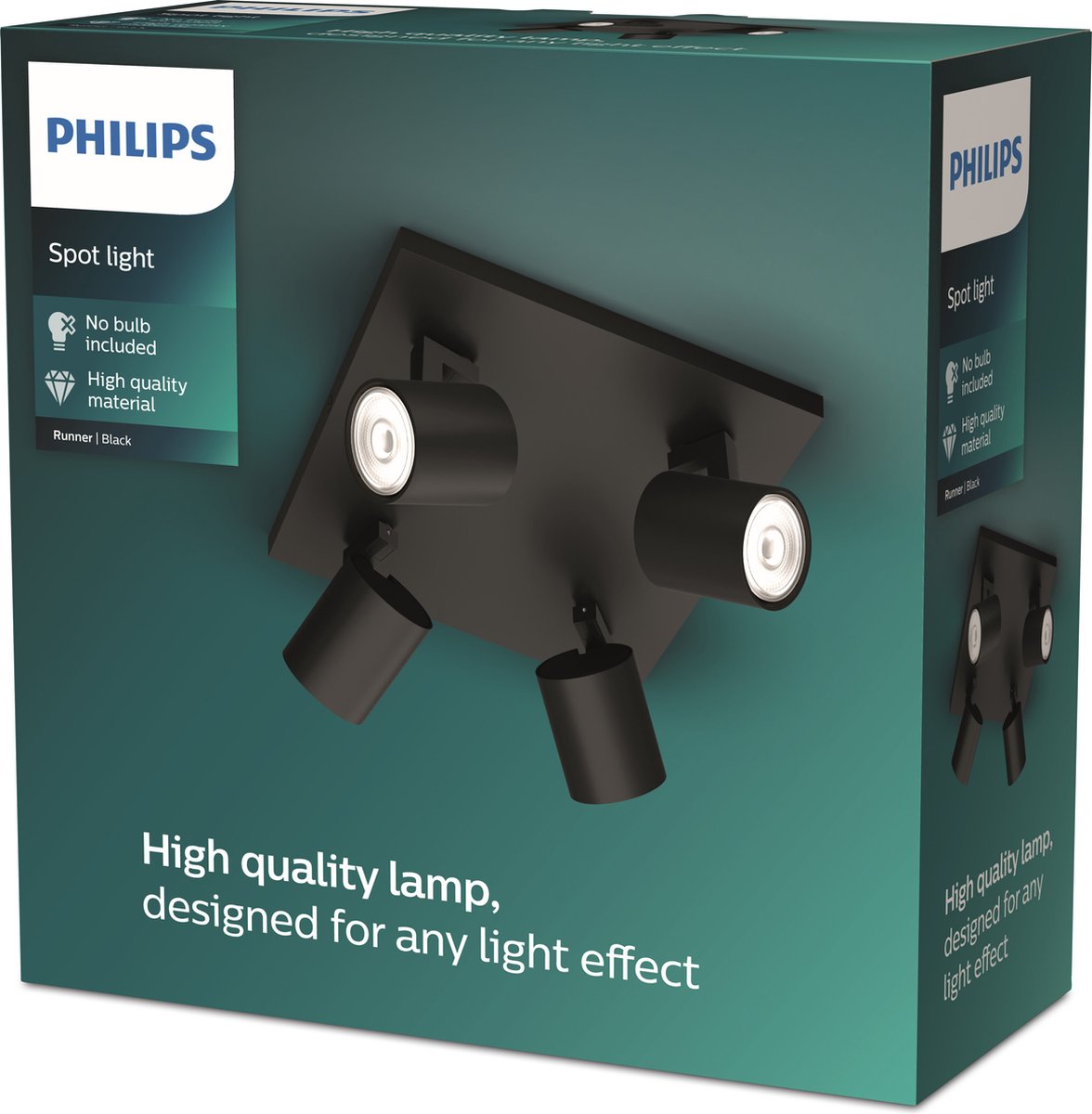 Signify Philips myLiving Spot Runner 4flg. 4x20W schwarz exkl. LM