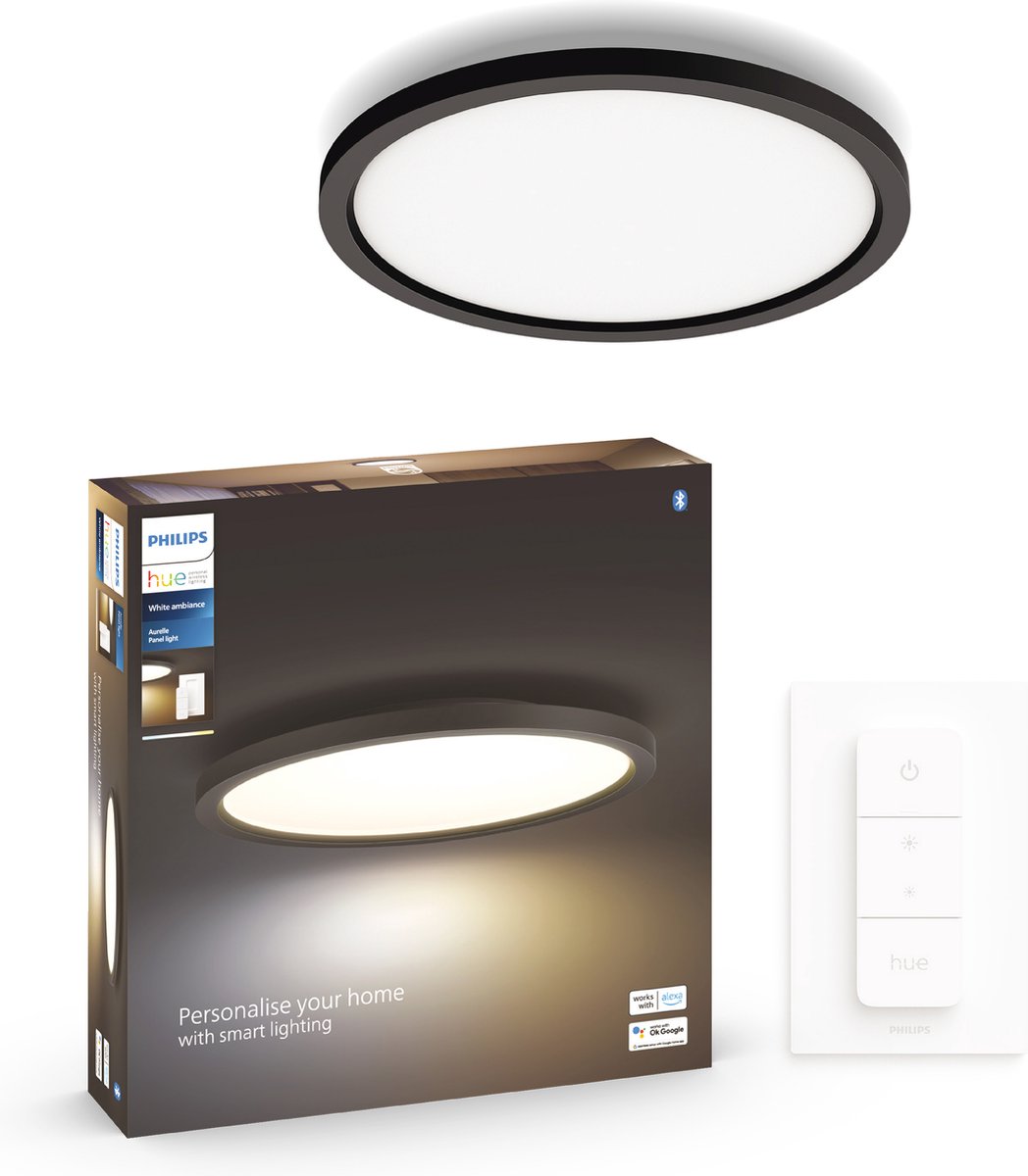 Signify Philips Hue White Amb. Aurelle Panelleuchte rund Schw inkl DS