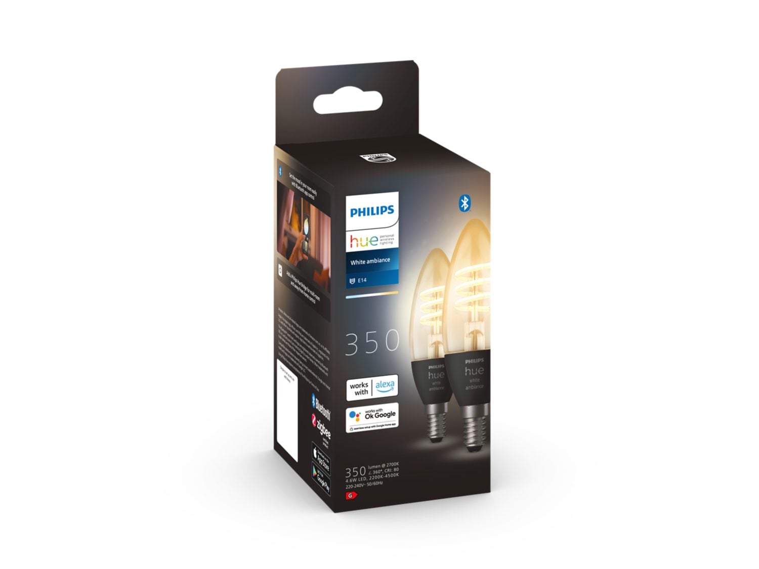 Signify Philips Hue White Amb. E14 Filament Doppelpack.