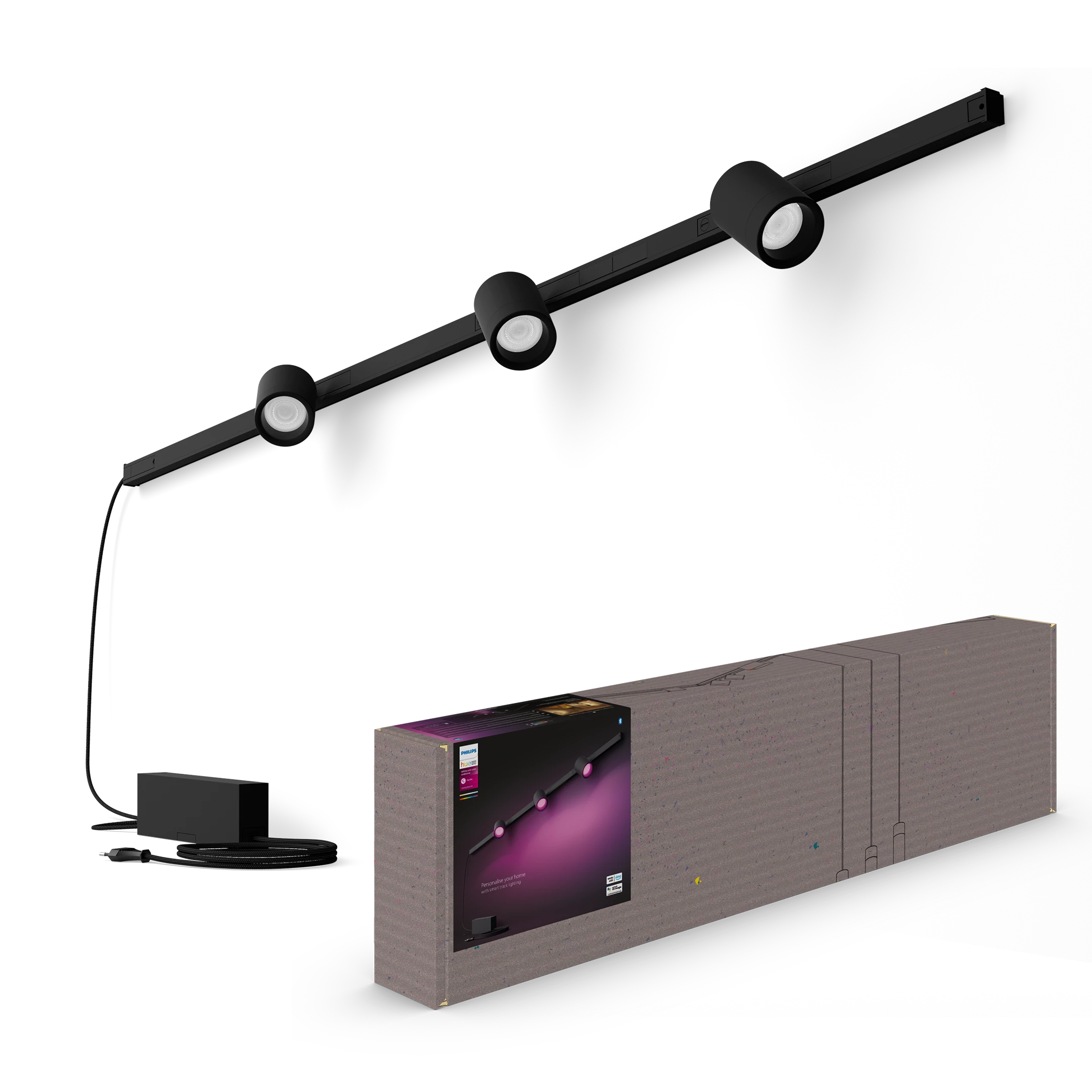 Signify Philips Hue Perifo Basis-Set Wandleuchte 3 Spots Schwarz