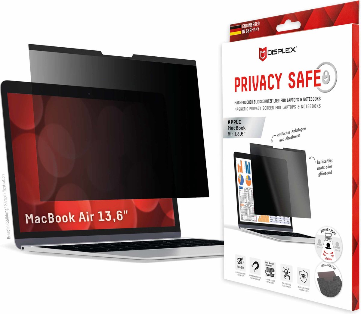 E.V.I. DISPLEX Blickschutzfilter Privacy Safe MacBook Air 13,6-