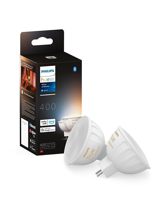 Signify Philips Hue White Amb. MR16 LED Lampe Doppelpack 2x400lm