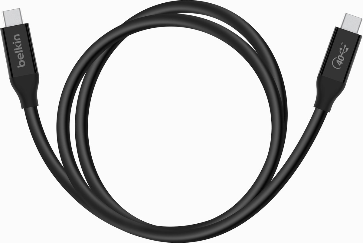 Belkin Belkin USB4 Kabel, USB-C/USB-C, 40 Gbit/s, 100W, 0.8m, schwarz