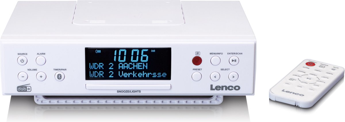 Lenco LENCO KCR-190WH Küchenradio Unterbau mit PLL-FM-Radio DAB+ BT