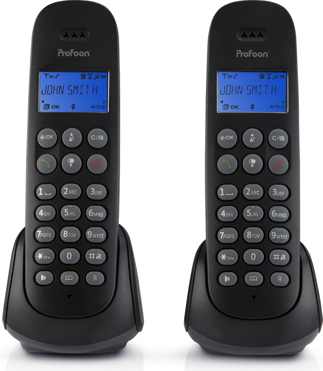 PROFOON PROFOON PDX-320 - DECT-Telefon mit 2 Mobilteilen, schwarz