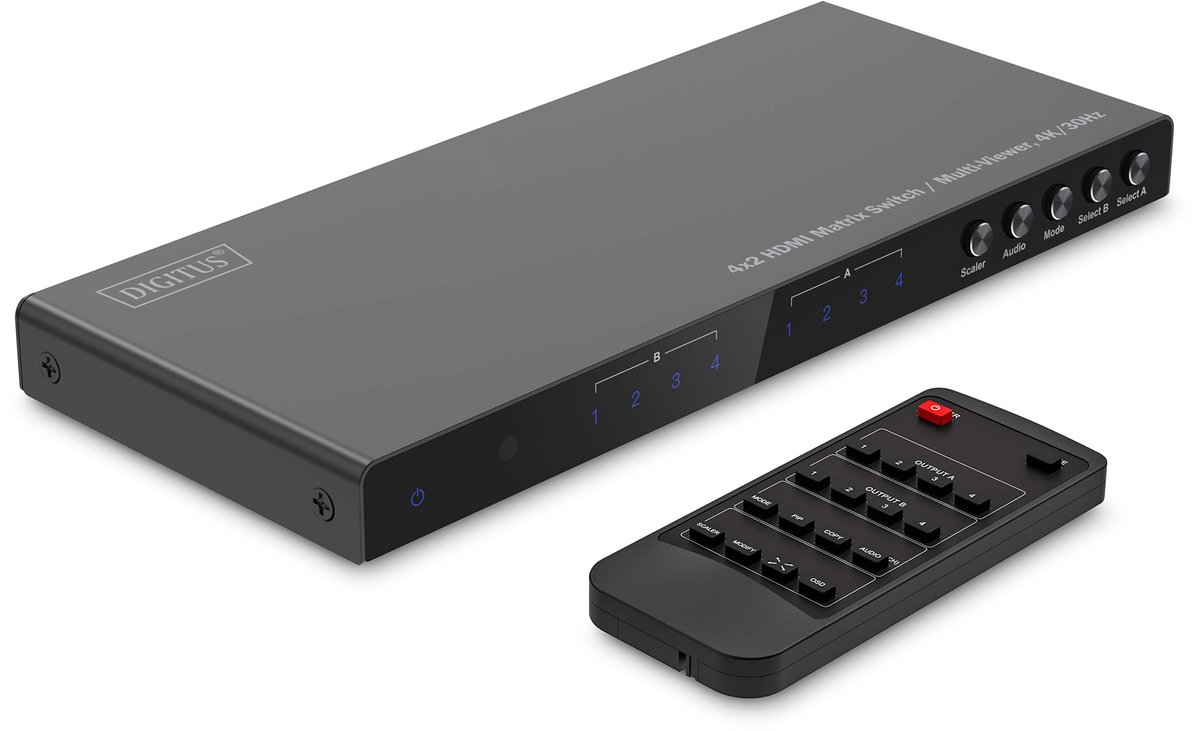 Assmann DIGITUS 4x2 HDMI Matrix , 4K/30Hz SPDIF, Stereo, RS232