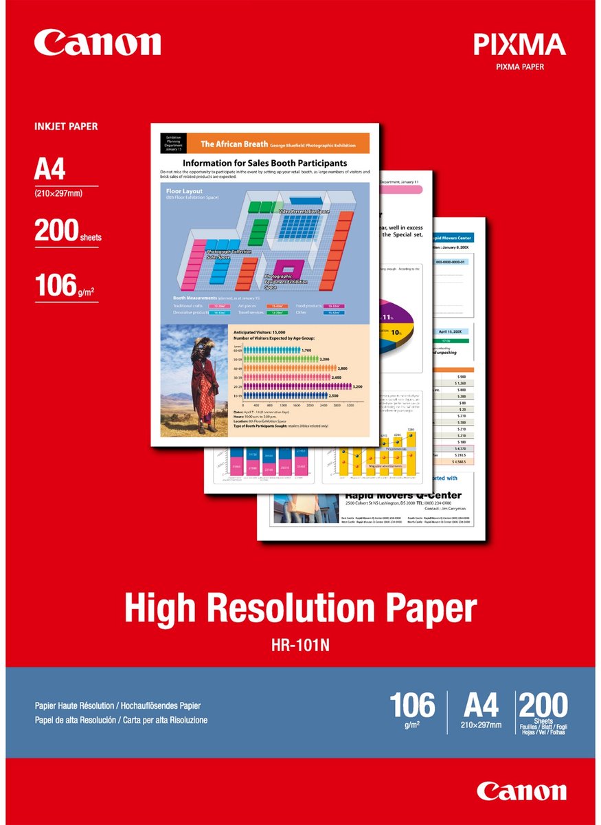 Canon Canon Hochauflösendes Papier HR-101A4 (A4-200 Blatt)