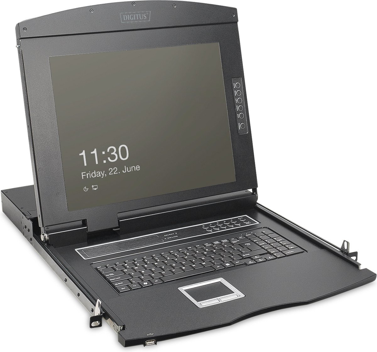 Assmann DIGITUS 19- HD-LCD-KVM-Konsole, 8 HDMI-Anschlüsse, US-Tastatur
