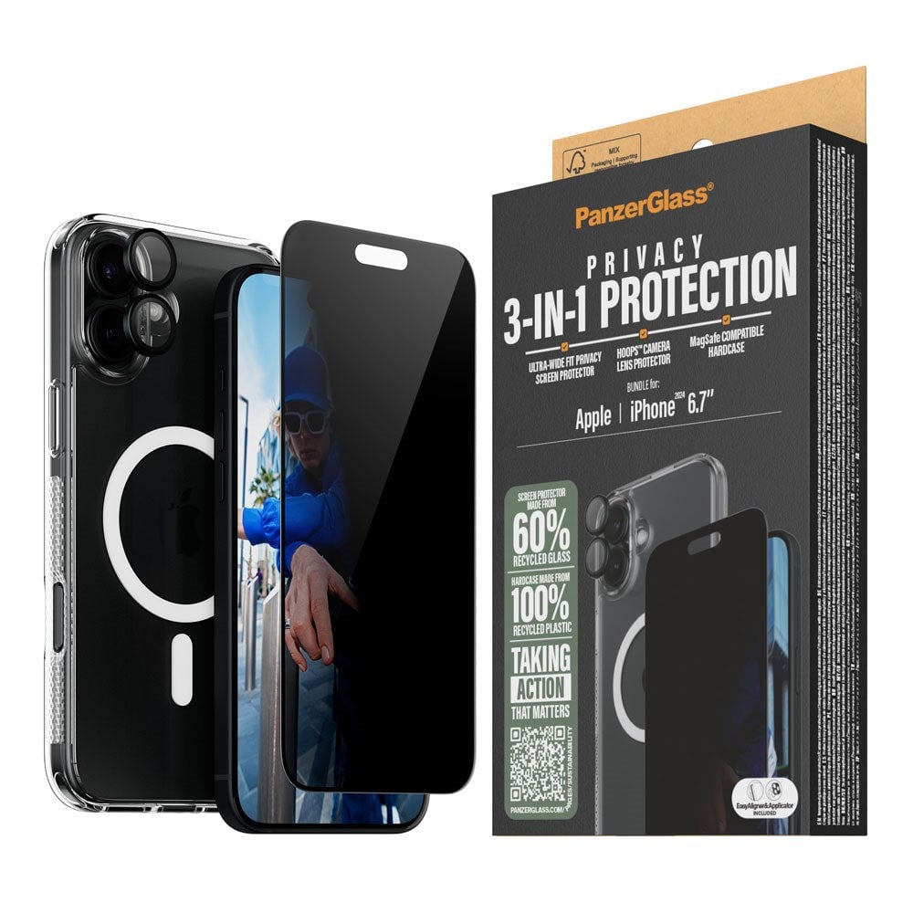PanzerGlass PanzerGlass 3-in-1 Privacy Protection iPhone 16 Plus
