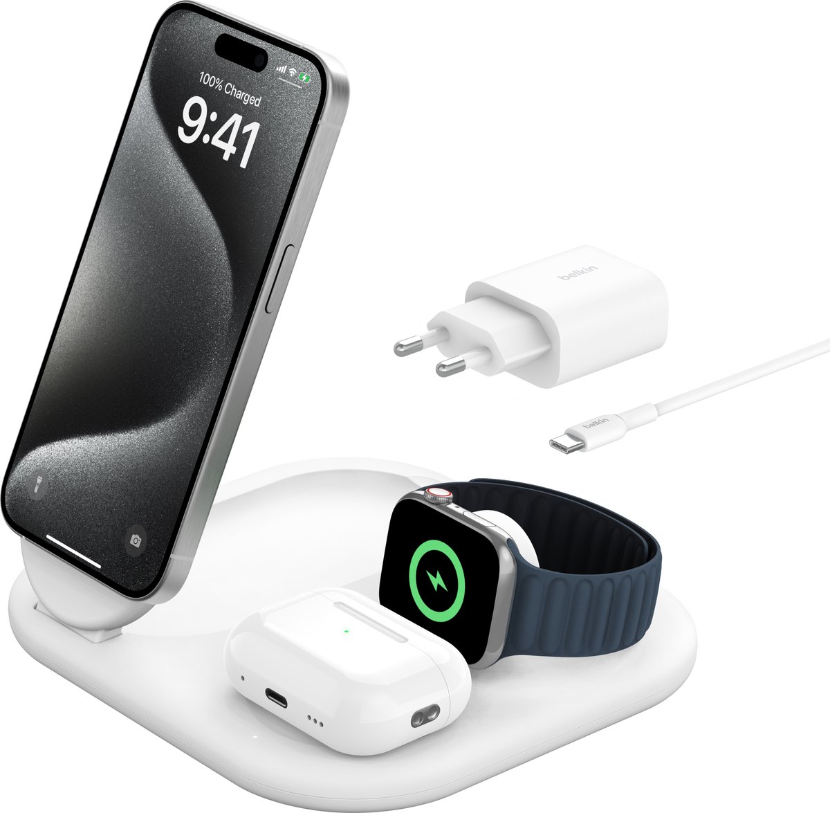 Belkin Belkin Wireless BOOST CHARGE Qi2 3-in-1 Ladest. 15W weiß