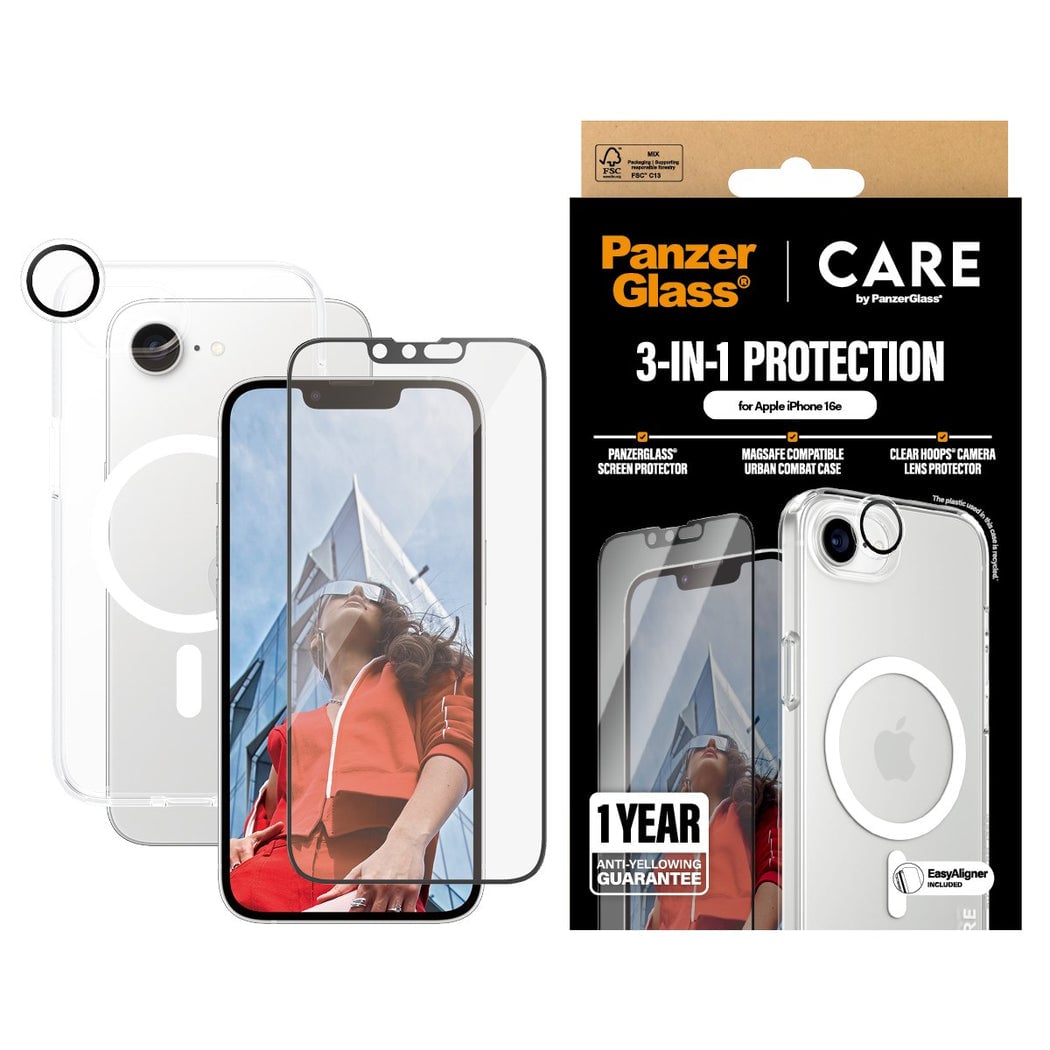 PanzerGlass CARE Flagship 3-in-1 Bundle iPhone 17e/16e