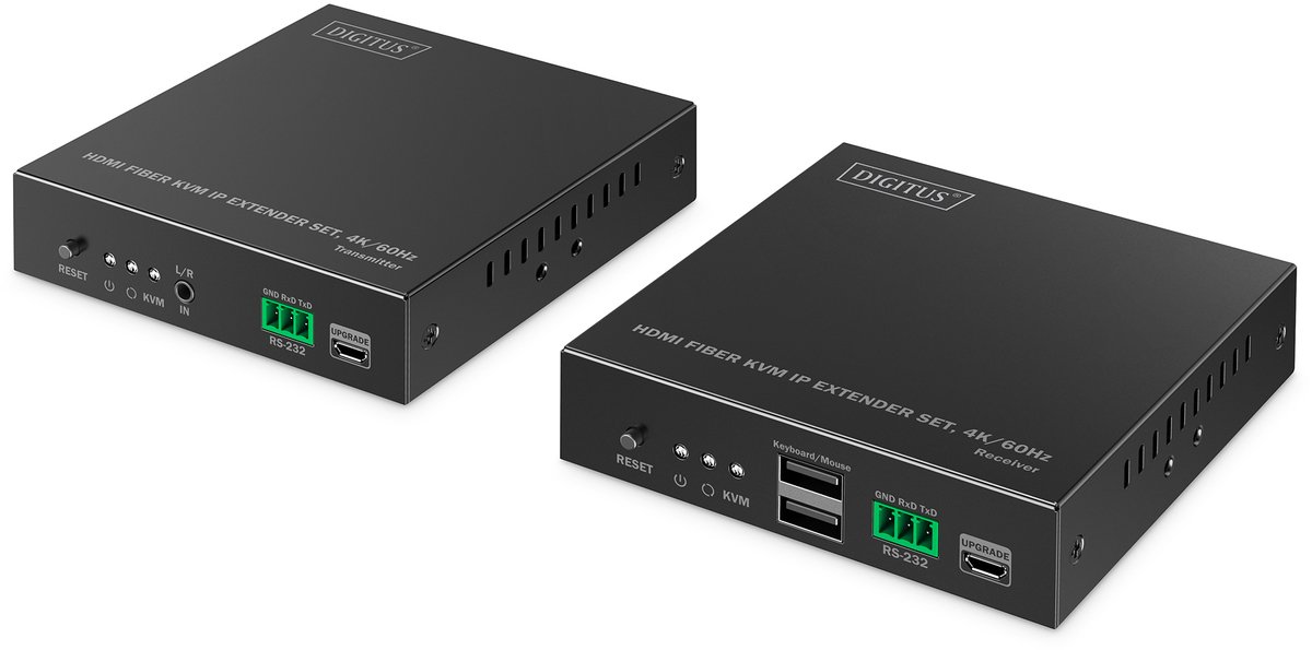 Assmann DIGITUS HDMI Fiber KVM IP Extender Set, 4K/60Hz