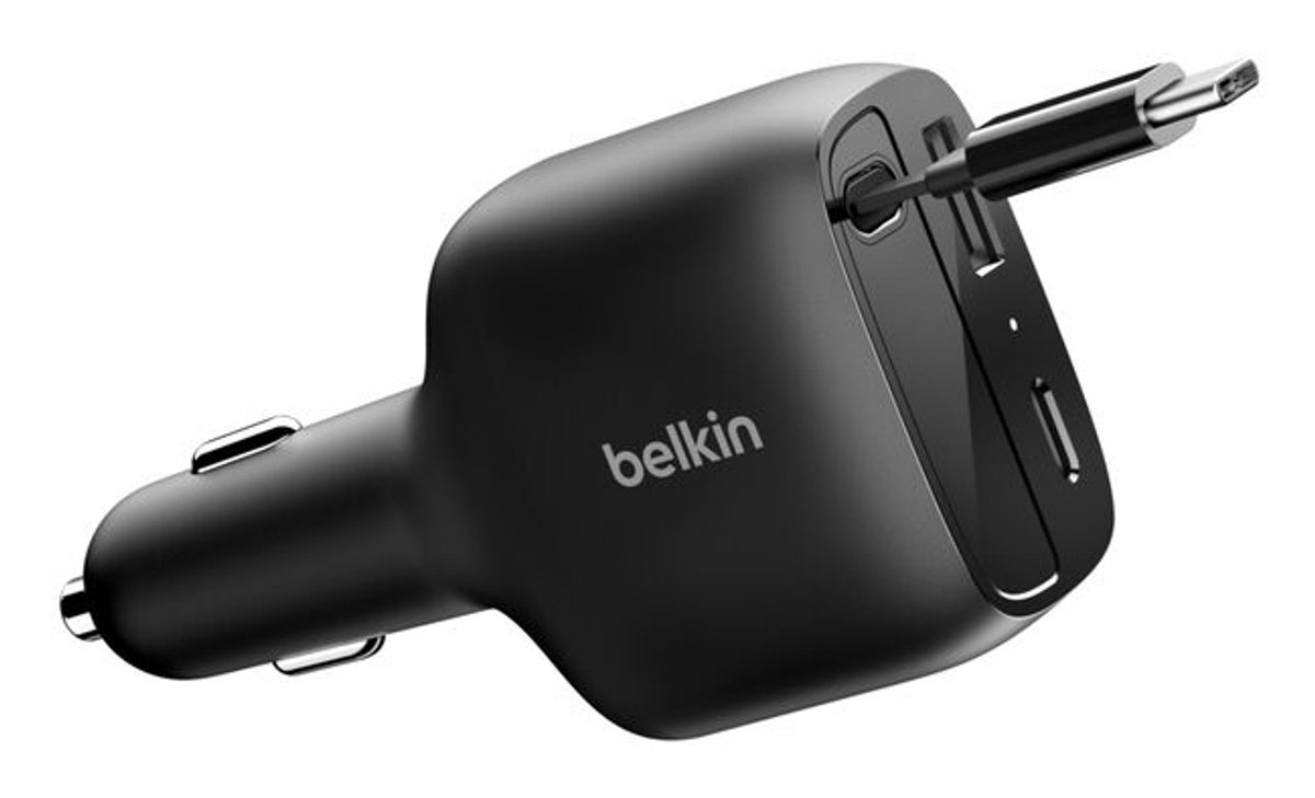 Belkin Belkin 75W Kfz-Ladegerät mit ausziehbarem USB-C-Kabel, black
