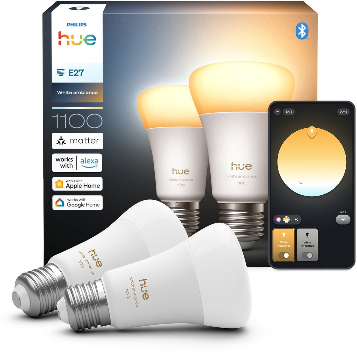 Signify Philips Hue White Ambiance E27 2er 75W