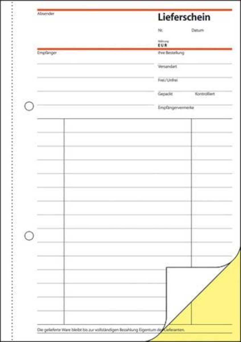 10 x Sigel Formularbuch Lieferschein A5 selbstdurchschreibend VE=2x40
