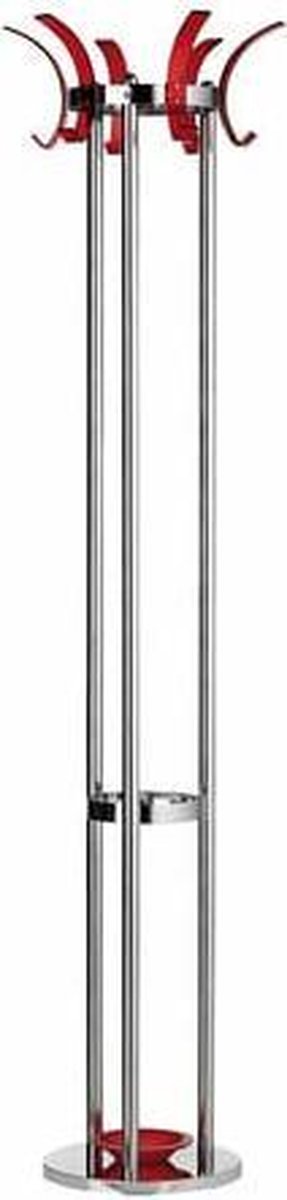 ALCO Standgarderobe Metall 174x42,5cm silber/rot