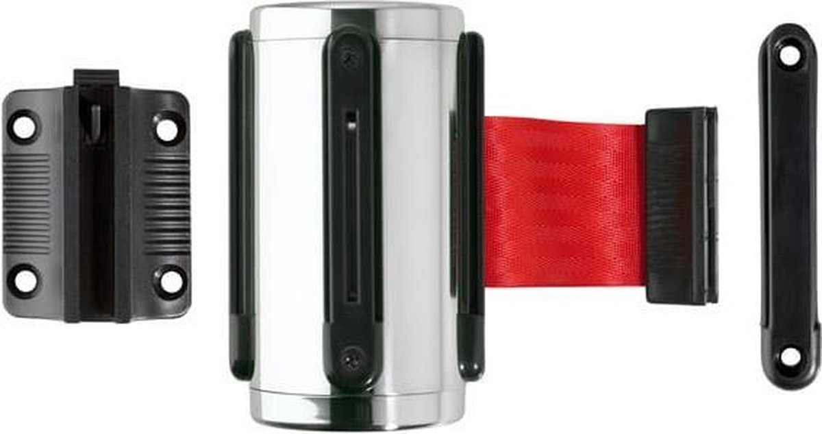 Alco Gurt-Wandkassette Innenbereich 50mmx3m Chrom roter Gurt