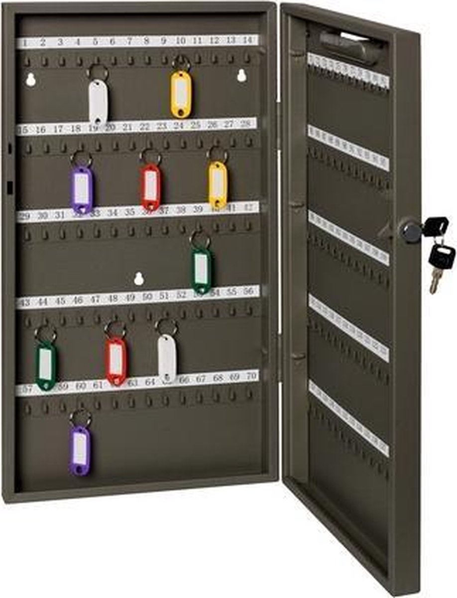 Alco Schlüsselschrank Stahlblech 515x52x270mm für 140 Schlüssel anthra