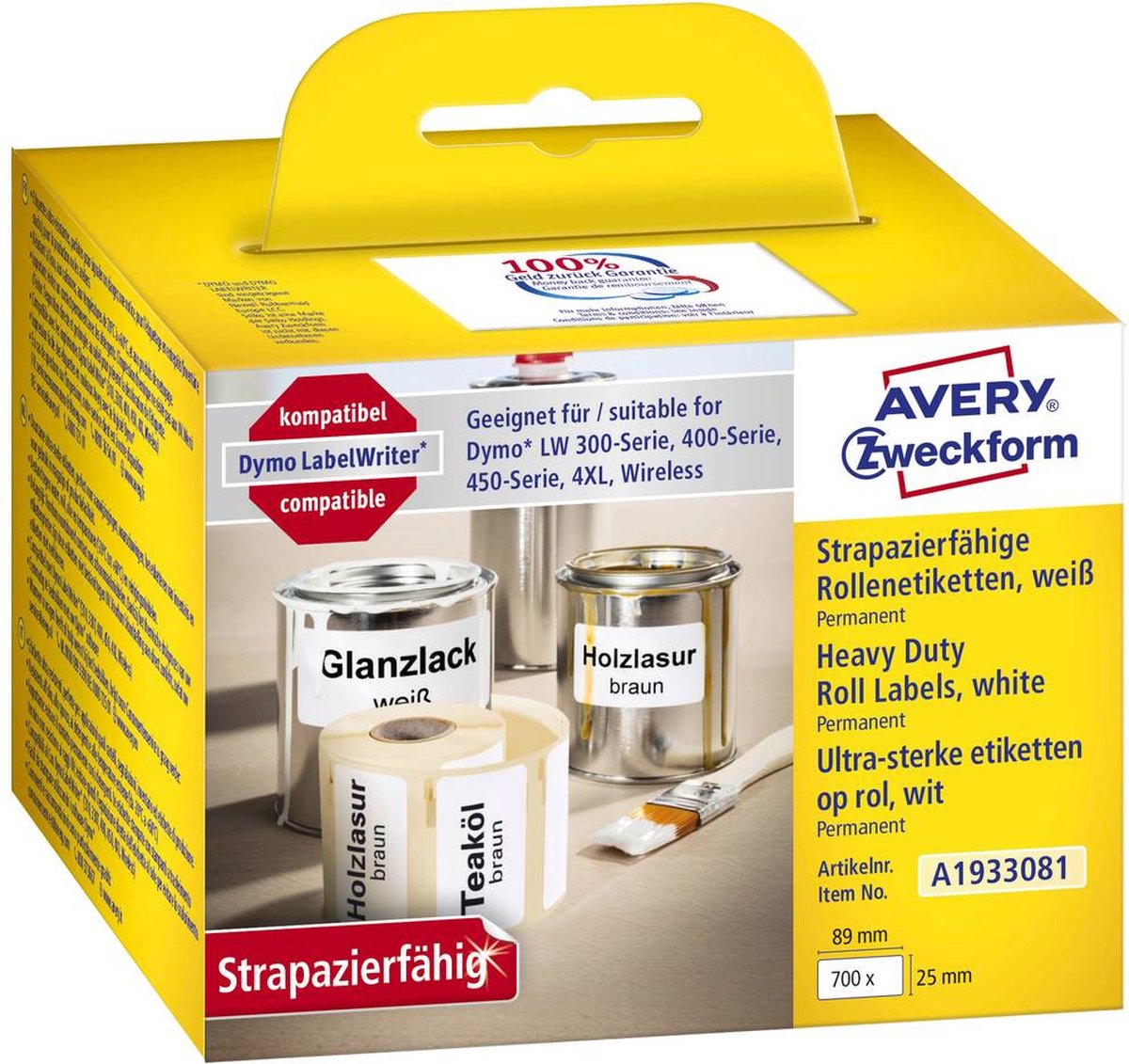 Avery Zweckform Rollen-Etiketten 25x89mm 2 Rolle/700 Etiketten weiß