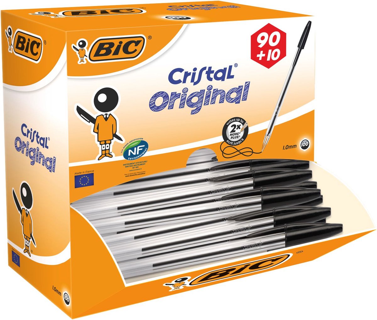 Bic Kugelschreiber Cristal Original 942911 schwarz 100 Stück