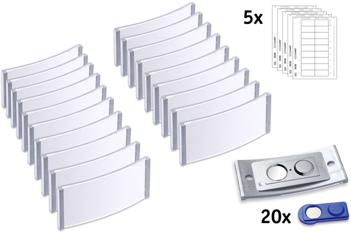 badgepoint Namensschild polar POL30MA66-20DR 70x30mm edelstahl 20 Stüc