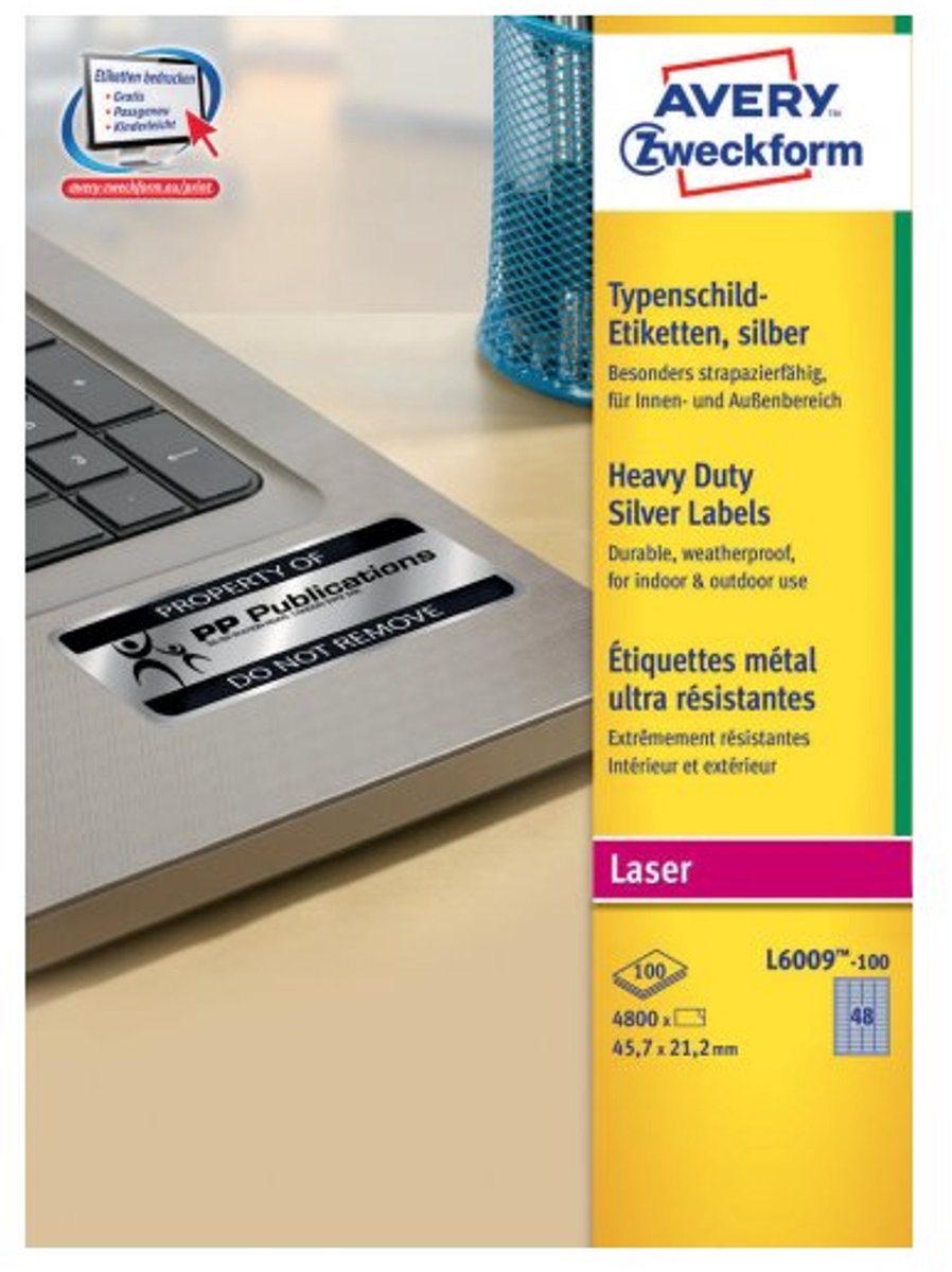 Avery Zweckform Typenschild-Etiketten 45,7x21,2mm elektronische Kompon