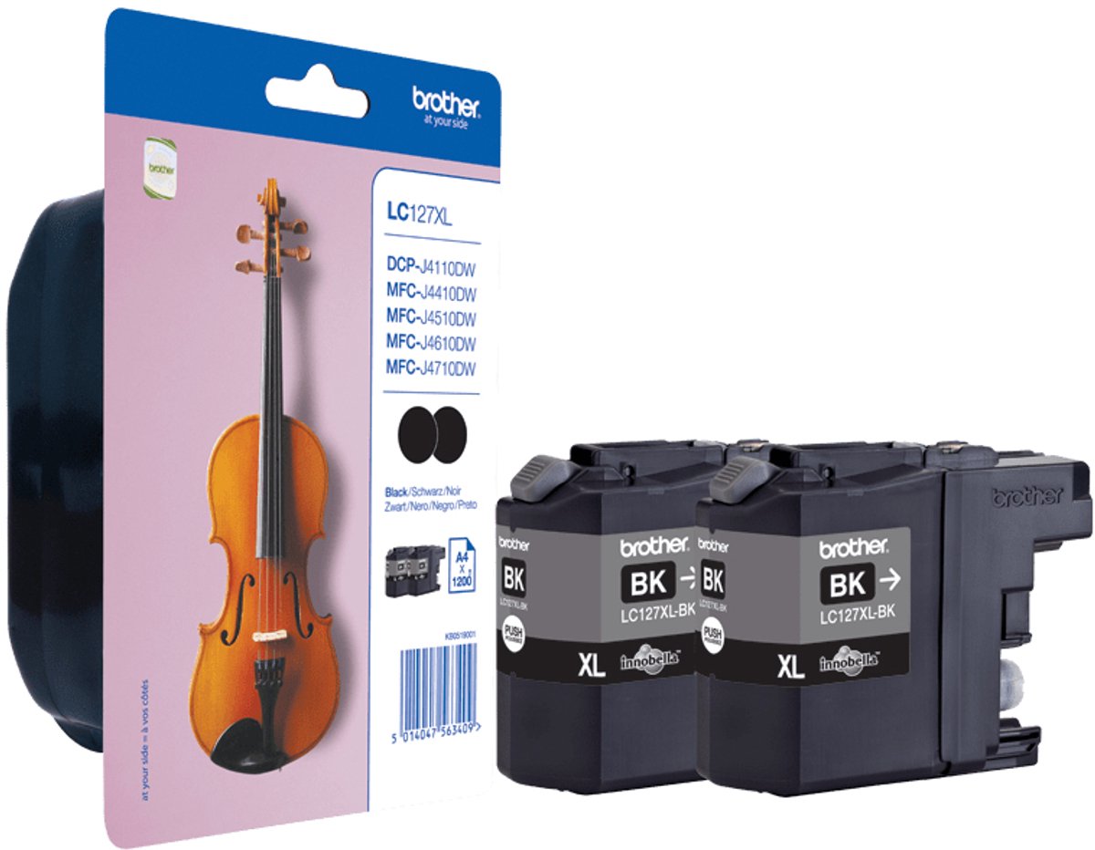 Brother Tintenpatrone Brother LC-127XLBKBP2 schwarz