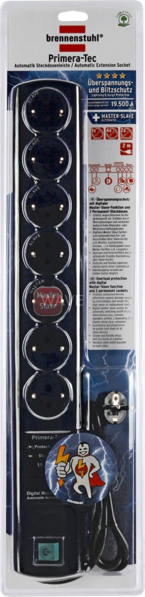 Brennenstuhl Steckdosenleiste Primera-TEC 7-fach 19.500A schwarz