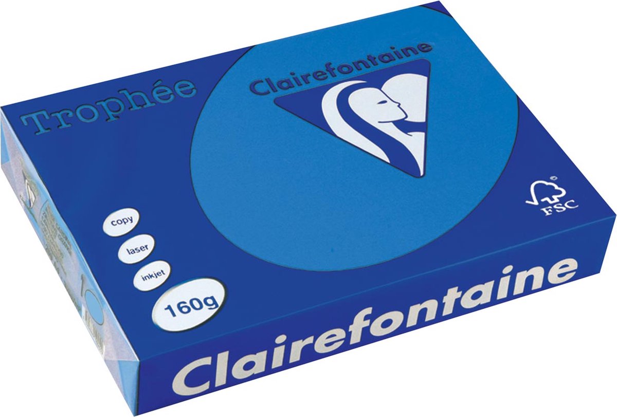 4 x Clairefontaine Kopierpapier Trophee A4 160g/qm VE=250 Blatt karibi