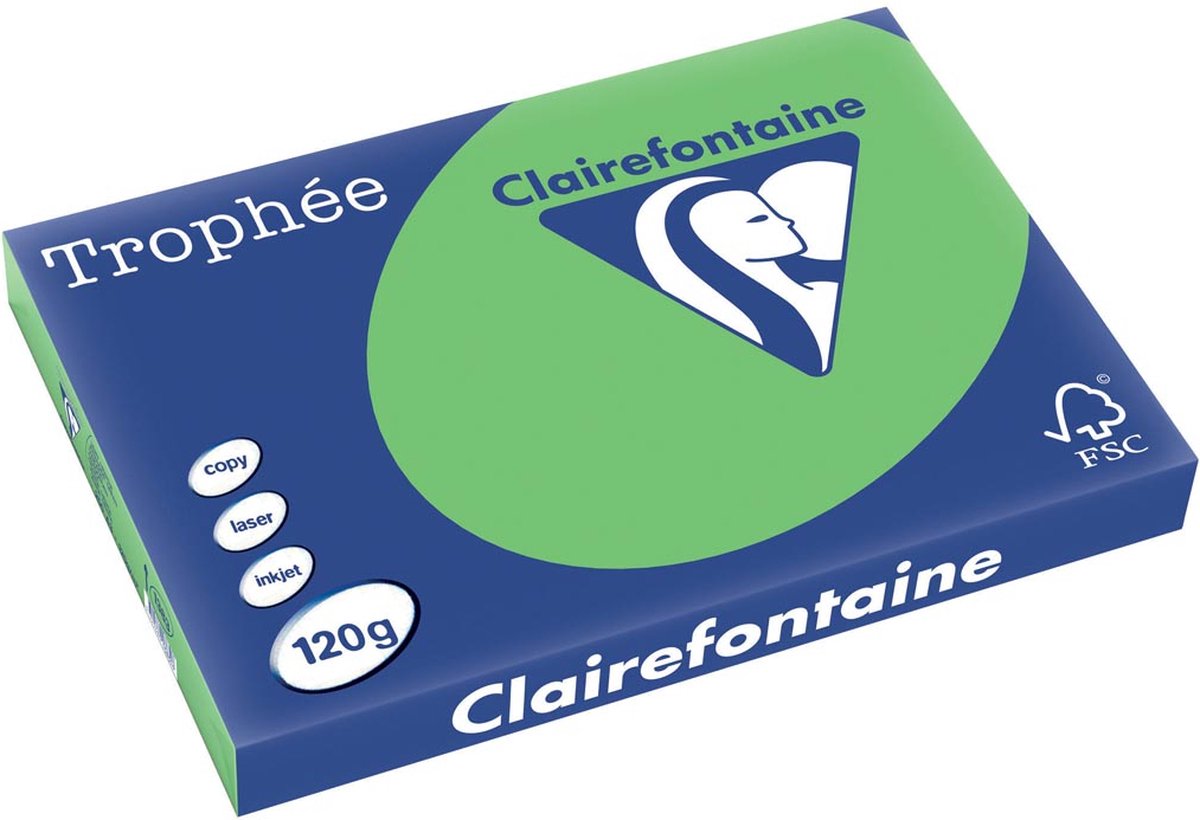 5 x Clairefontaine Kopierpapier Trophee A3 120g/qm VE=250 Blatt frühli