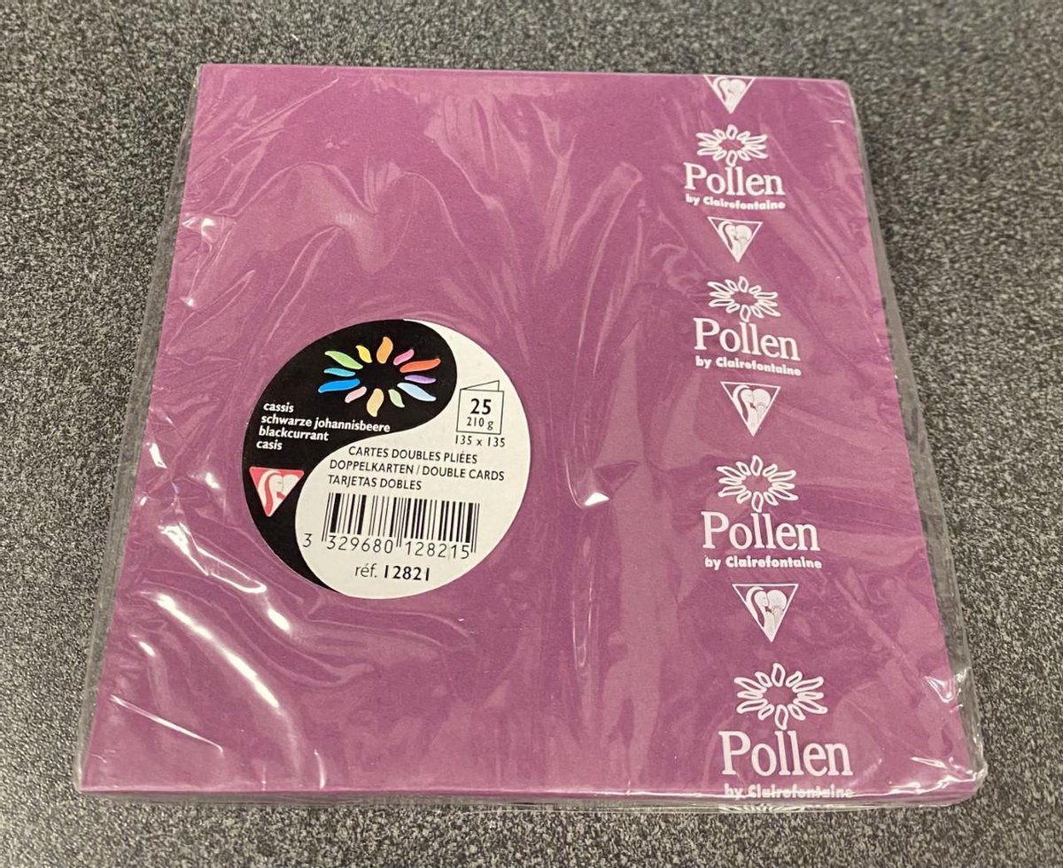 10 x Clairefontaine Doppelkarte Pollen 135x135mm 210g VE=25 Stück cass