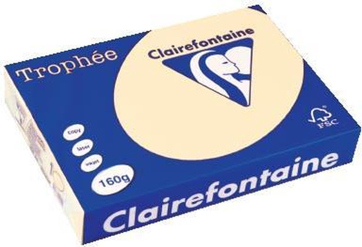 4 x Clairefontaine Kopierpapier Trophee A4 160g/qm VE=250 Blatt sand