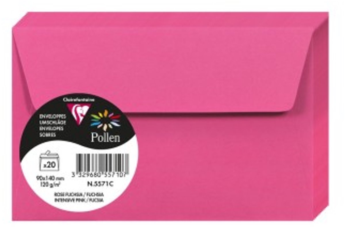 10 x Clairefontaine Briefumschlag Pollen 90x140mm 120g VE=20 Stück Haf