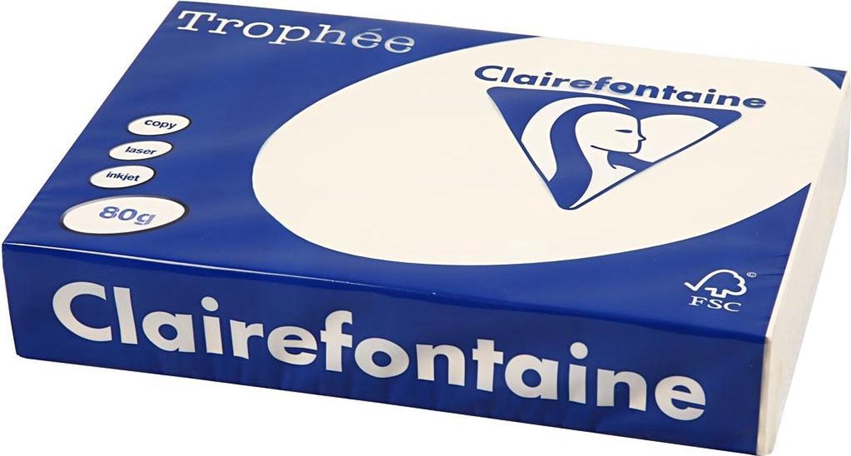 5 x Clairefontaine Kopierpapier Trophee A4 80g/qm VE=500 Blatt sand