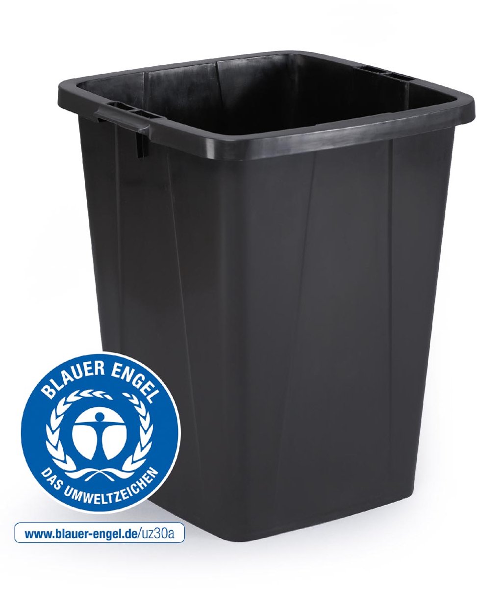 6 x Durable Abfallbehälter Durabin ECO 90L quadratisch grau