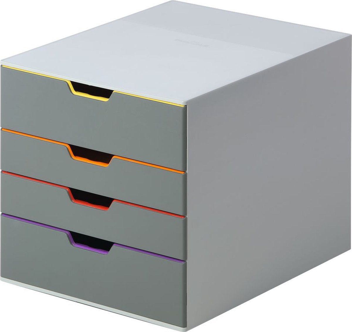 Durable Schubladenbox Varicolor 4 4 Fächer 2 Fachhöhen grau/farbiger V