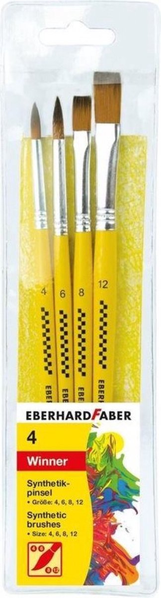 10 x Eberhard Faber Pinsel-Set VE=4 Stück 2x rund/2x flach