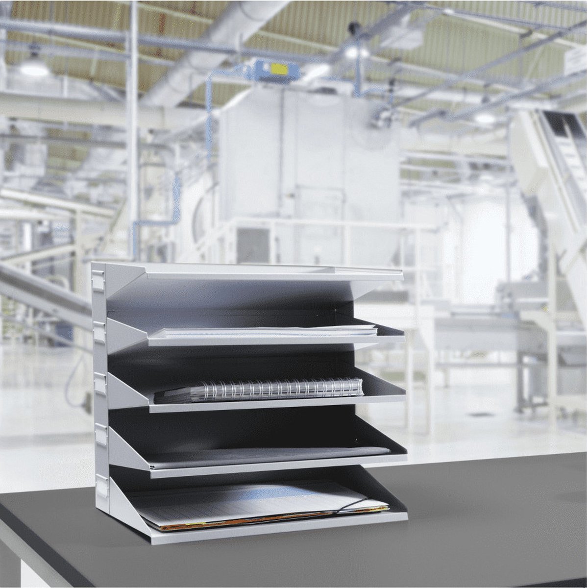 Durable Sortierreck Metall mit 5 Fächern HxBxT 330x360x250mm grau