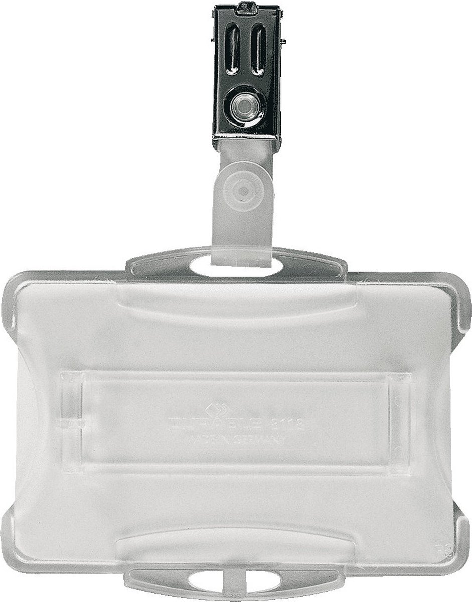 Durable Namensschild für Betriebsausweise mit Clip 54x85 transparent V