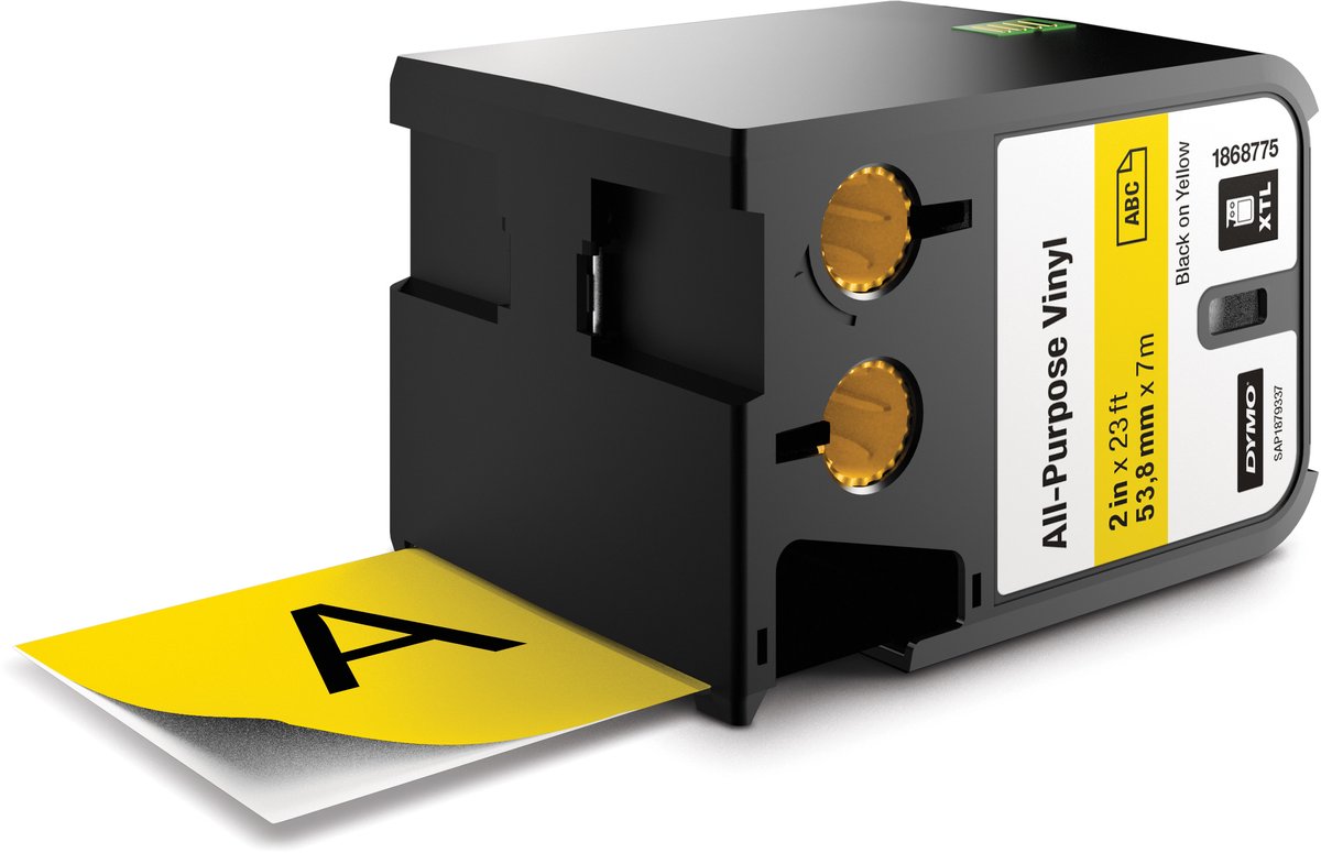 Dymo Schriftbandkassette XTL Vinyl 7mx54mm schwarz/gelb