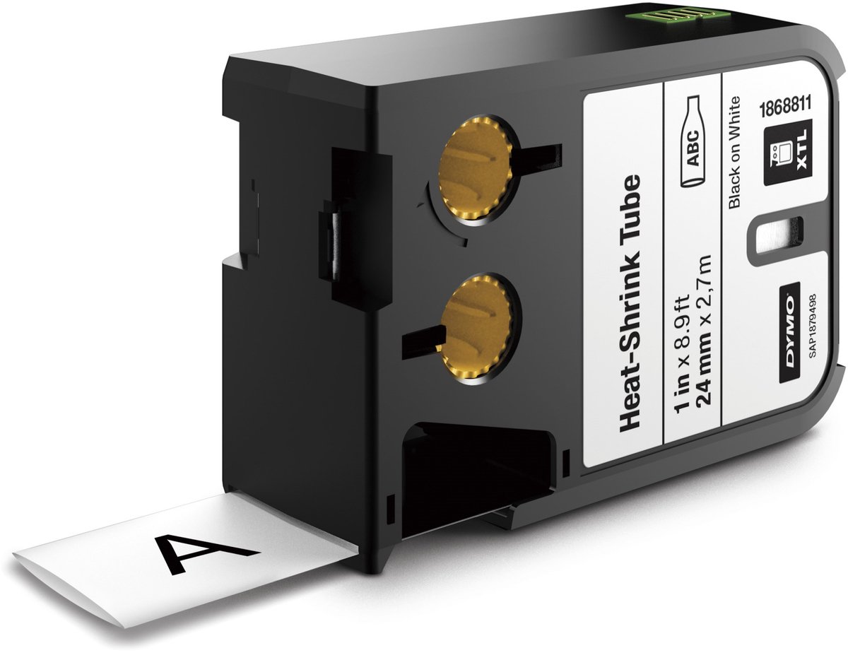 Dymo Heißschrumpfschlauch-Etiketten XTL 2,7mx24mm schwarz/weiß
