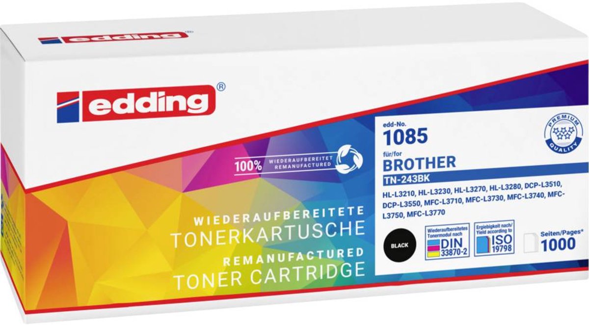 edding Toner 18-1085 wie Brother TN-243BK schwarz