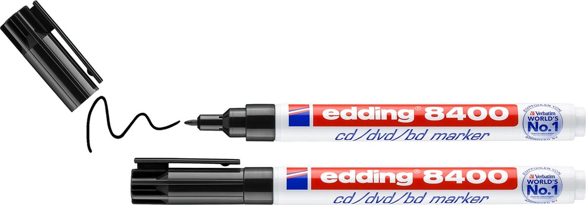 10 x Edding CD-Marker edding 8400 0,5-1mm schwarz VE=2 Stück
