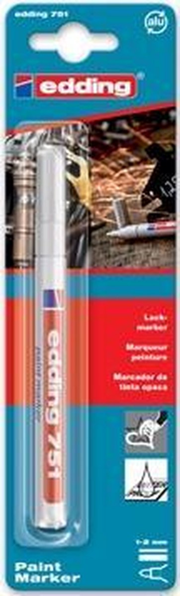 10 x Edding Glanzlack-Marker edding 751 1-2mm weiß