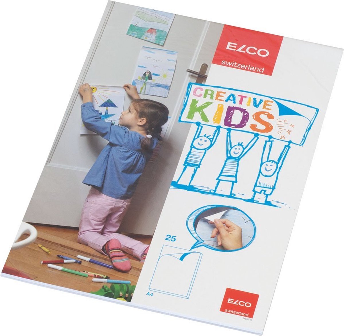 12 x Elco Zeichenblock Creative Kids A4 85g/qm 25 Blatt weiß