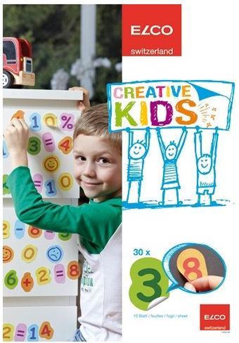 10 x Elco Zahlen Creative Kids 1 2 3 selbstklebend Blattformat A4 80g/
