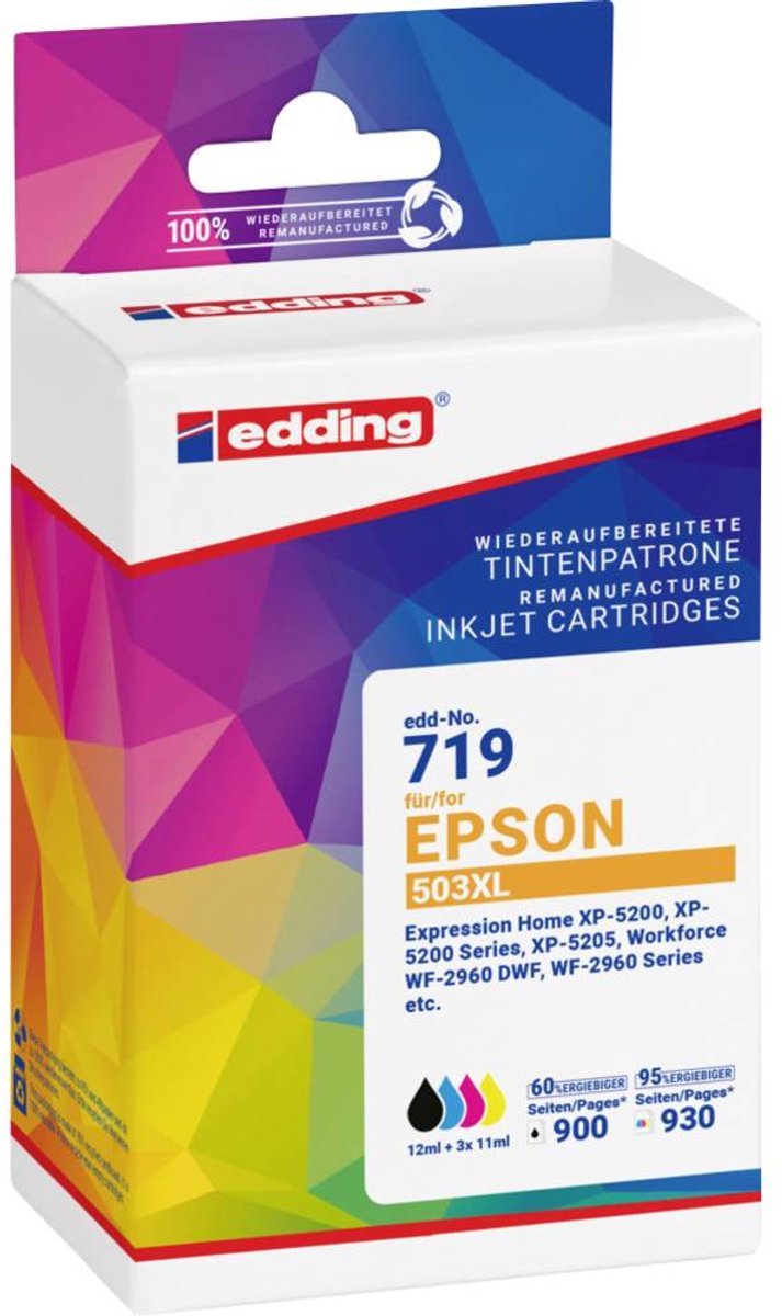 Epson Tintenpatrone 18-719 wie Epson 503XL schwarz/c/m/y 4 Stück